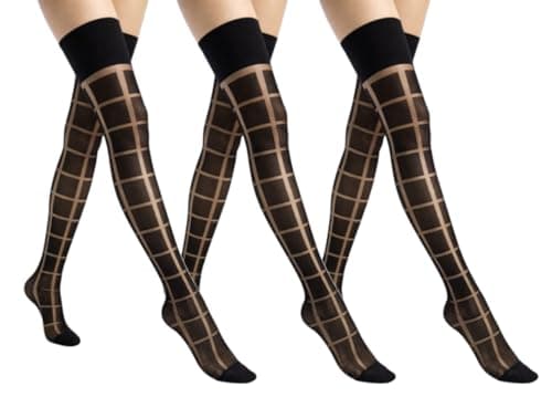 Silvy Womens Set Of 3 Pieces Jaquard Stockings Socks Set Of 3 Pieces Jaquard Stockings Socks (pack of 1)