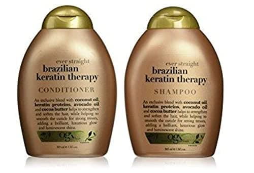 OGX Ever Straight Brazilian Keratin Therapy Shampoo & Conditioner 385ml (2 Pack) Hair cleaner conditioner