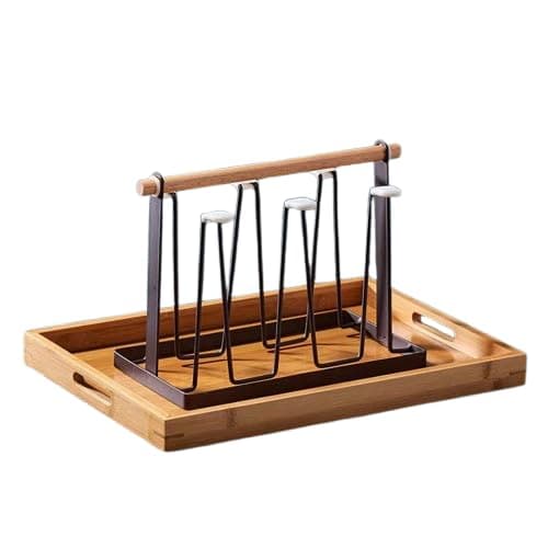 Black Metal Cup Holder – Stylish Design Space Saving and Cup Organization, Practical Decorative Shape for Kitchen or Hospitality Table