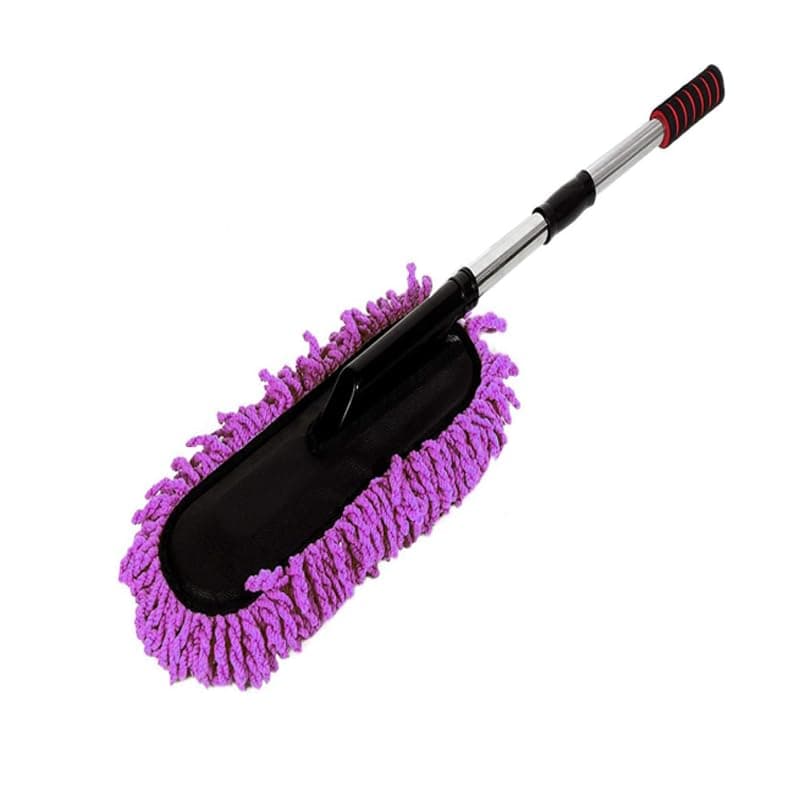 Car Wash Cleaning Brush, Dust Remover, Telescopic Microfiber Mop for Effectively Cleaning Dust and Maintenance of Your Car's Interior and Exterior Surfaces (1 Piece - Mauve) - KaberTrade Dust removal tool