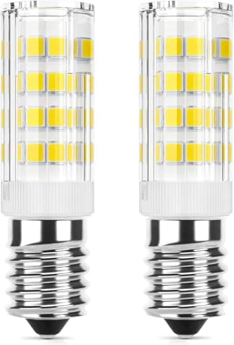 LED Corn Lamp Bulb Set of 2, Yellow and Warm Light, Compatible with Refrigerator, Lampshades and Balayque (2 Pieces, Corn, 5W 33 LED, E14)