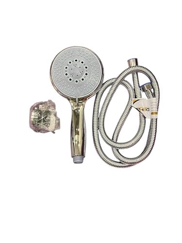 Multi-Function Handheld Shower Head with Stainless Steel Hose, Chrome Finish, 5-Pattern Spray Settings Showerhead