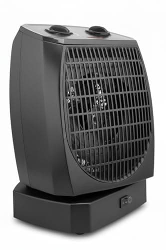 Sonai Comfy Fan Heater Electric Fan 2 Heating Levels, 1000/2000 Watt - Adjustable Thermostat - Swivel Base, Black Space heater