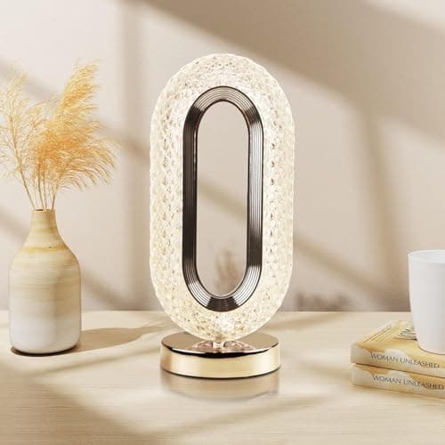 Jalsa Oval Crystal LED Table Lamp – Touch Control Dimmable Desk Lamp for Home & Office Decor