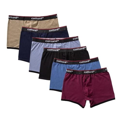 Cottonil Pack of 6 Everyday Boxer Underwear for Men Underpants