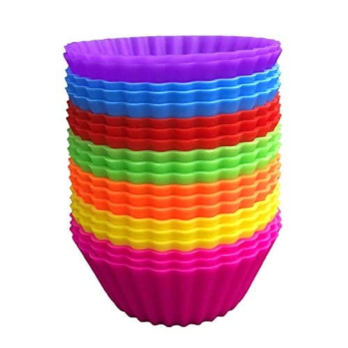 Perfect Pricee Silicone Baking Cup Cake/Muffin Mould/Oven Safe Set (Multicolour) -12-Pieces Baking pan