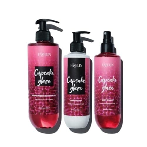 Favelin Pamper Pack Essential Cupcake Glaze 250 ml ( Body Splash 250 ml & Body Lotion 250 g & Shower Gel 400 ml) Buttercream and Vanilla meets the warm spice of Ginger Skin care agent