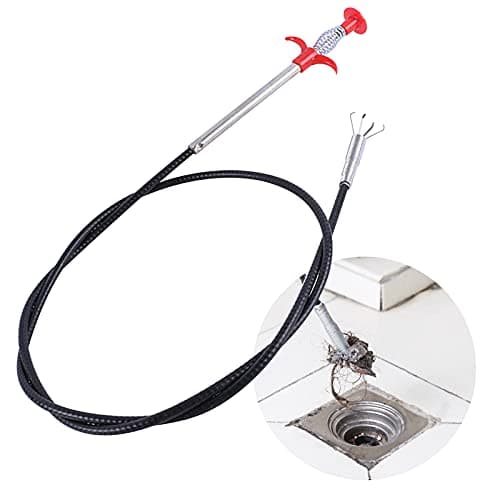 Farrinne Drain Augers, Drain Clog Remover, Sink Drain Hair Catcher Flexible Pickup Toilet Cleaning Tool with Retractable Claw Stick Plumbing fixture