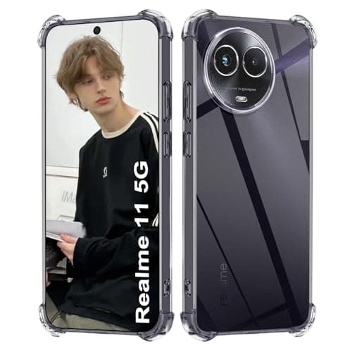 ISOI - Case Compatible with Realme 11 5G, with Airbag Bumper Shockproof Full Protection, Ultra-thin Soft TPU Silicone Protective Case - Transparent Cellular phone case