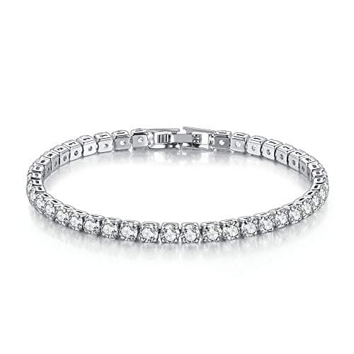 Wisslotus 14K Gold Plated 4mm Cubic Zirconia Classic Tennis Bracelet for Women Wedding Jewelry Gift Size 6.5-7.5 Inch