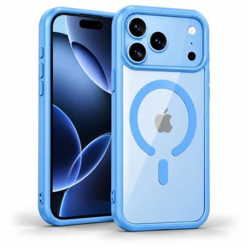 Clear Protective Case for iPhone18 Pro Transparent Back with Colorful Frame, Shockproof Design, Raised Camera Protection, Scratch-Resistant, Slim Fit, Precise Cutouts., sky blue Cellular phone case