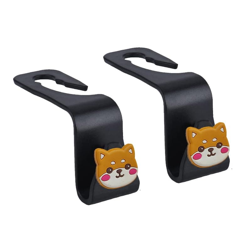 KaberMisr 2020 Car Back Seat Headrest Hooks 4 Pack Black Stylish Back Hanger for Car Handbag Clothes Coats Grocery Bags Interior Accessories (2 Pcs, Code :8344) Temporary hanger hook