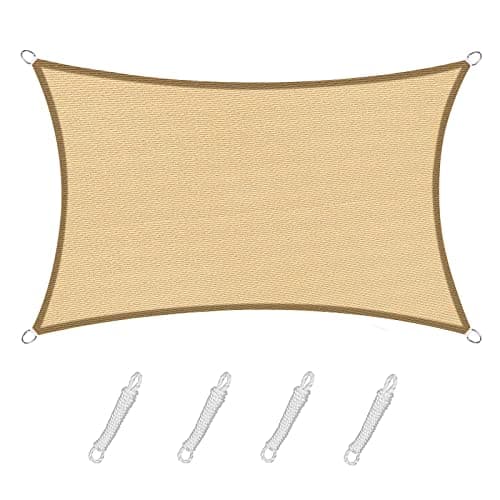 Sunnylaxx Rectangular Shade Sail 2.5 x 3 Metres Heavy Duty Breathable Canopy for Outdoor Garden Sand Colour