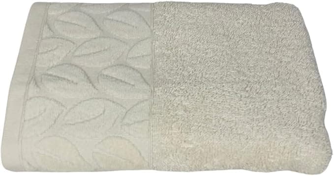 Egyptian Cotton Hand Towel from Sol Suave, 100% Cotton, Multiple Sizes and Colours, Set of 1, with leaf jacquard border (50 * 100 CM))