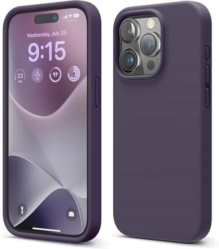 Silicone Case Compatible with iPhone 15 Pro Case 6.1", Liquid Silicone 3 Layers Full Covered Soft Gel Rubber Cover, Shockproof Protective Slim Phone Case with Anti-Scratch (Intense purple)