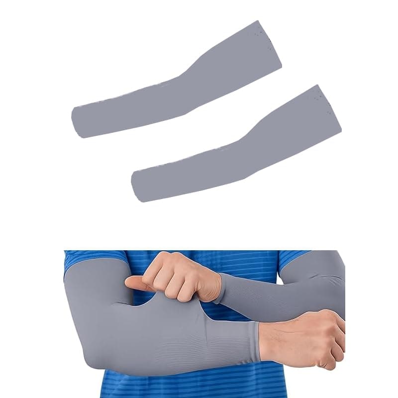 UV Protection Cooling Arm Sleeves Tattoo Sleeves Sun Protection for Men and Women (Pair, Grey, Code:8825) - KaberTrade
