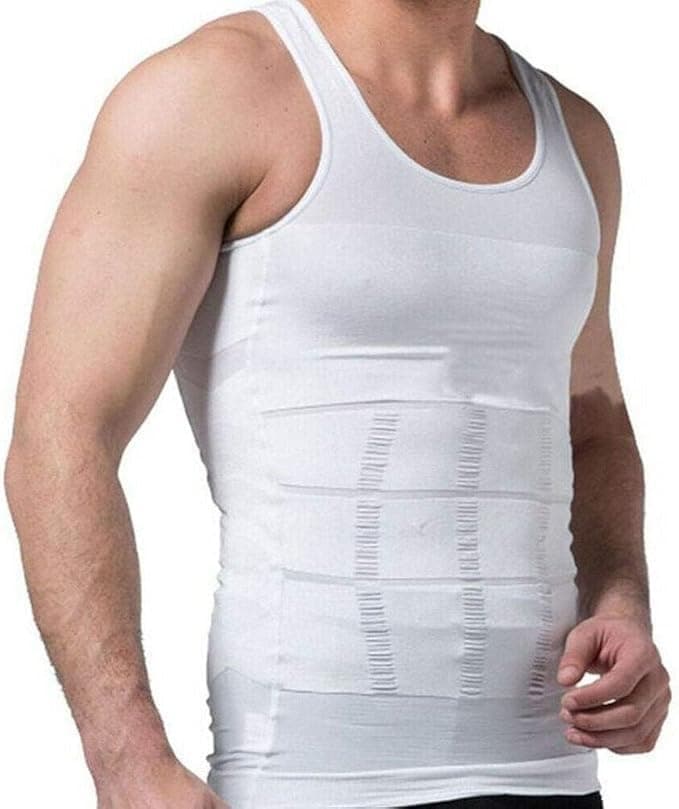 Slim Shirt For Men Compression Undershirt Body Shaper, Tummy Control Vest Lightweight Breathable Seamless Invisible Under Clothes Workout Daily Wear