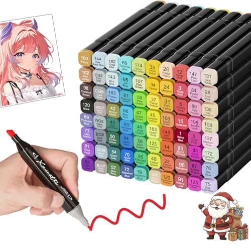 Alcohol Markers Set 80 Colors - Dual Tip Art Marker Pens for Kids Adult Coloring Books No Bleeding Double Sided (Fine&Chisel) Permanent Professional Markers for Artists Drawing Sketching Illustration Marking pen