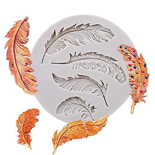 Feather Pattern Silicone Cake Decorating Mold for Sugarcraft,Chocolate,Fondant,Resin,Polymer Clay,Soap Making Food preparation mold