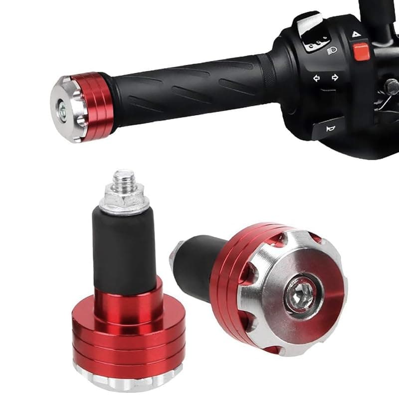 KaberTrade Kaber Trade Universal Aluminum Rubber Motorcycle Wheel Scales and Handlebar Protection (2 Piece, Maroon Red, Code :10185) Handlebar grip