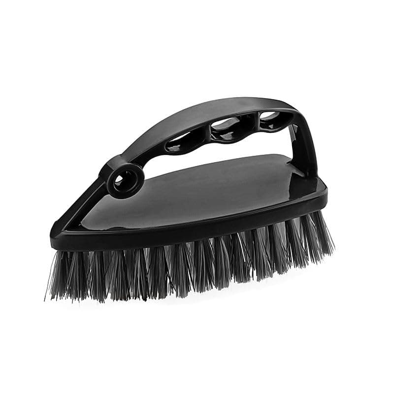 Swan Cleaning Brush – Strong Flexible Bristles – Ergonomic Hand Grip – Handheld Scrub Brush for Carpets, Rugs, Bathroom and Home Cleaning (Black)