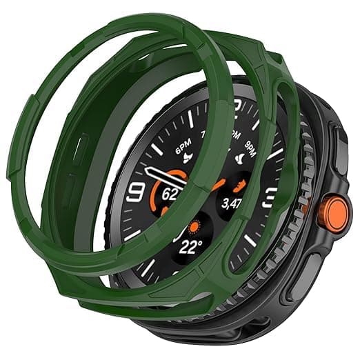 Case TPU for Samsung Galaxy Watch 8 Classic 46mm Hollow Design Protective Watch Cover with Ring Shell (Green) Portable electronic device cover