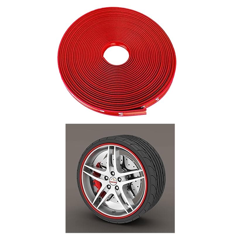 Car Wheel Rim Protector Tape Car Wheel Rim Protector Safety Protection for Car Tires from Scratches and Unique Appearance (Red Code:4385) - KaberTrade Adhesive tapes