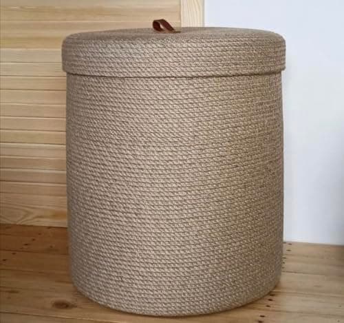 Woven It Handmade Woven Storage Jute Basket With Lid For Home Organization,(30×30×30Cm) can be used in Kitchen, toilet, living room, dining room, kids room, bed room, indoor & outdoor.