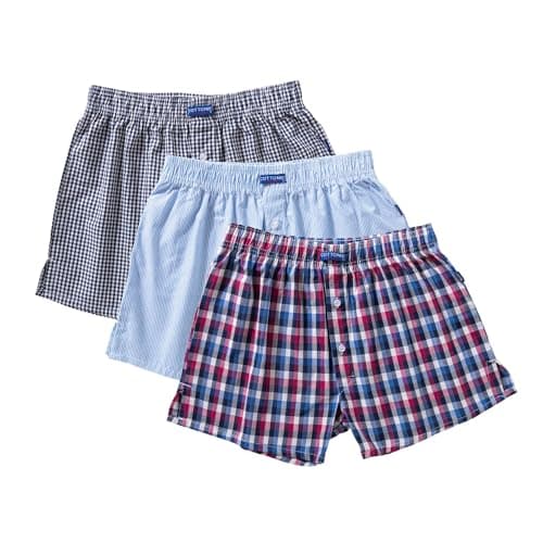 Cottonil Pack of 3 Woven Classic Boxer Underwear for Men Underpants