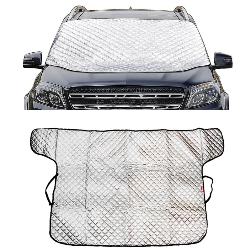 KaberTrade Car Sun Shade for Front Windshield UV Protection Heat Protection Reflective Sunshade (Wing and Mirror Stick, 130 * 95cm, Code:8451) - KaberTrade Vehicle interior shade