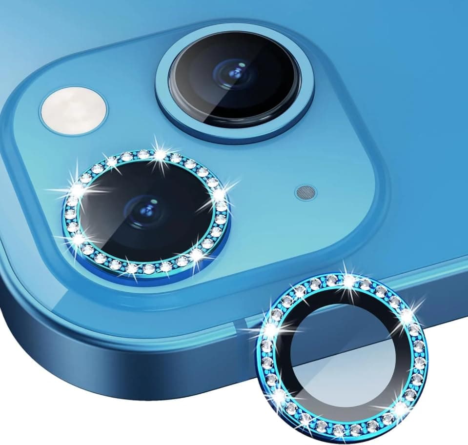 Diamond Camera Lens Protector for Iphone 12 Pro Max/ 13 mini/ 13, Blue Color Screen protector