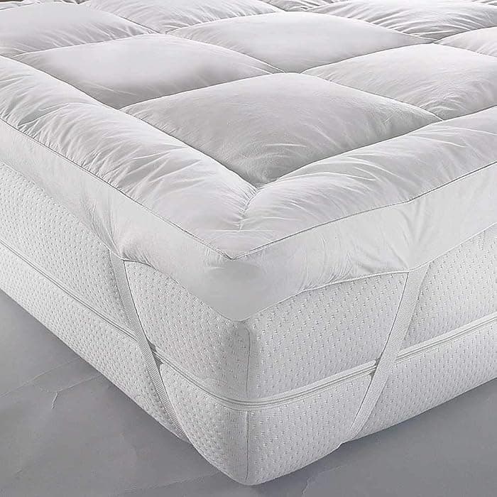 Ocra Hotel Collection Soft Mattress Topper, White, Plush Quilted Design for Comfortable Sleep (White, 120x200)