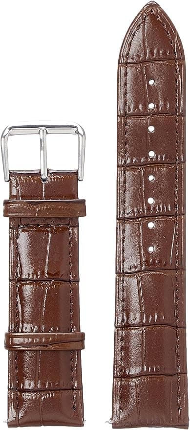 Genuine Leather Watch Band, 22mm Alligator Grain Italian Leather Quick Release Watch Band for Daily and Business Wear, Universal Replacement Strap for Men Women