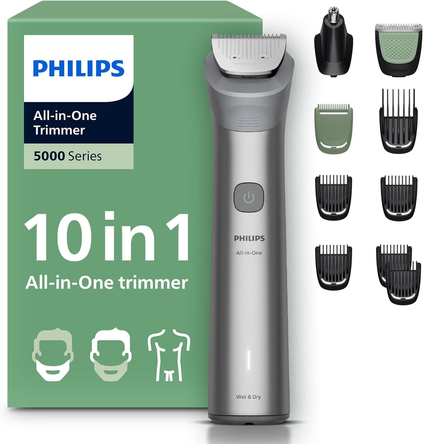 Philips Multigroom 5000 Series All-in-One Hair Trimmer , Silver - MG5922/15