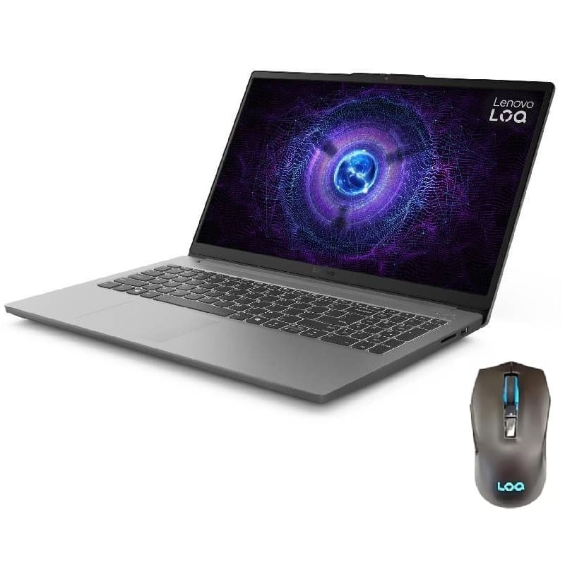 لاب توب جيمنج لينوفو Lenovo LOQ Essential 15IAX9E Gaming Laptop 83LK0070ED ، معالج انتل كور i5-12450HX 15.6 بوصة ، هارد 512 جيجا بايت SSD ، رام 16 جيجا بايت ، كارت شاشة انفيديا جي فورس RTX 3050 ،فري دوس - رمادي