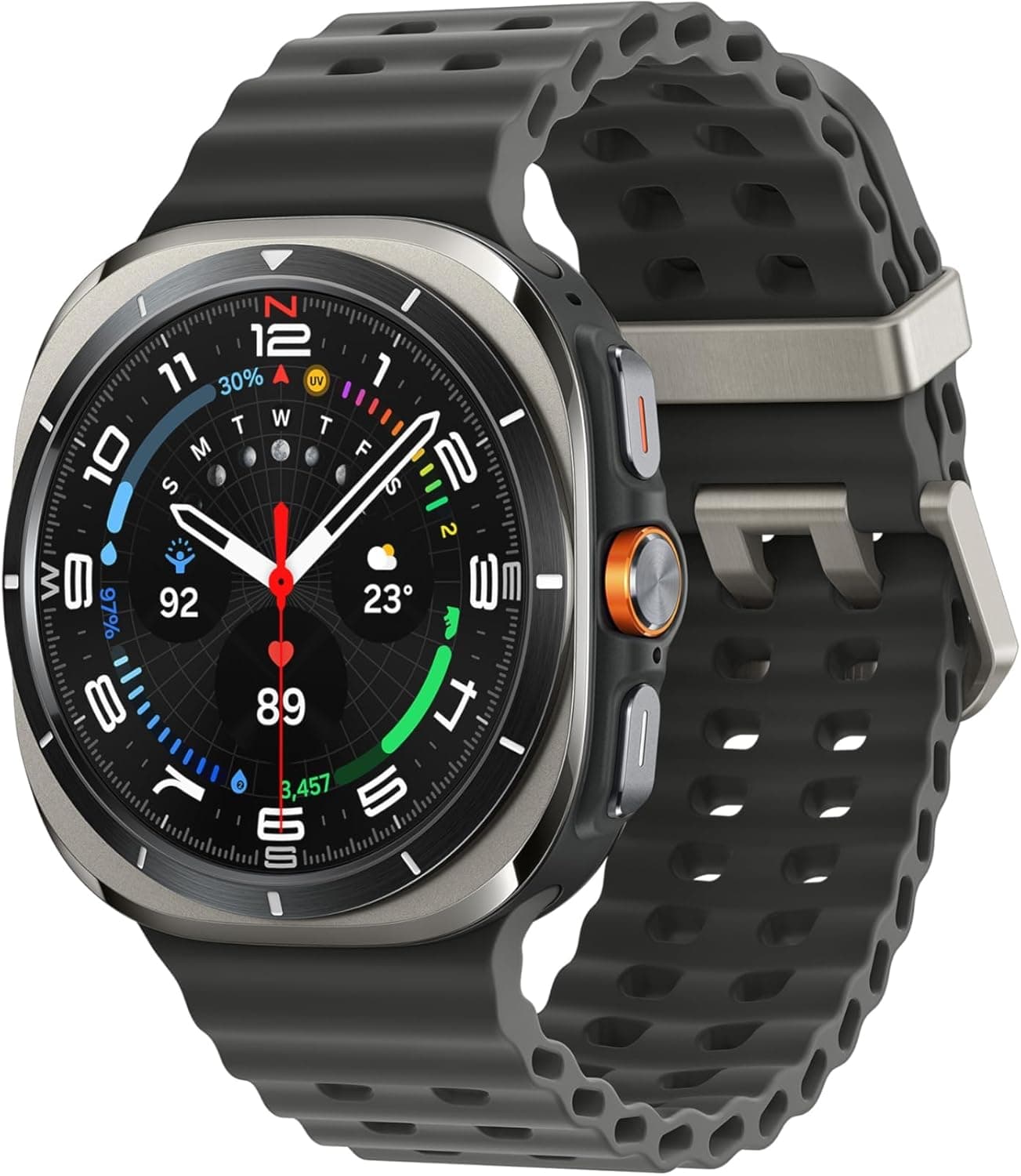 Samsung Galaxy Watch Ultra UAE Version 2024 Smart Watch , 1.8 Inch Titanium Silver Black - SM-L705FZTAXSG