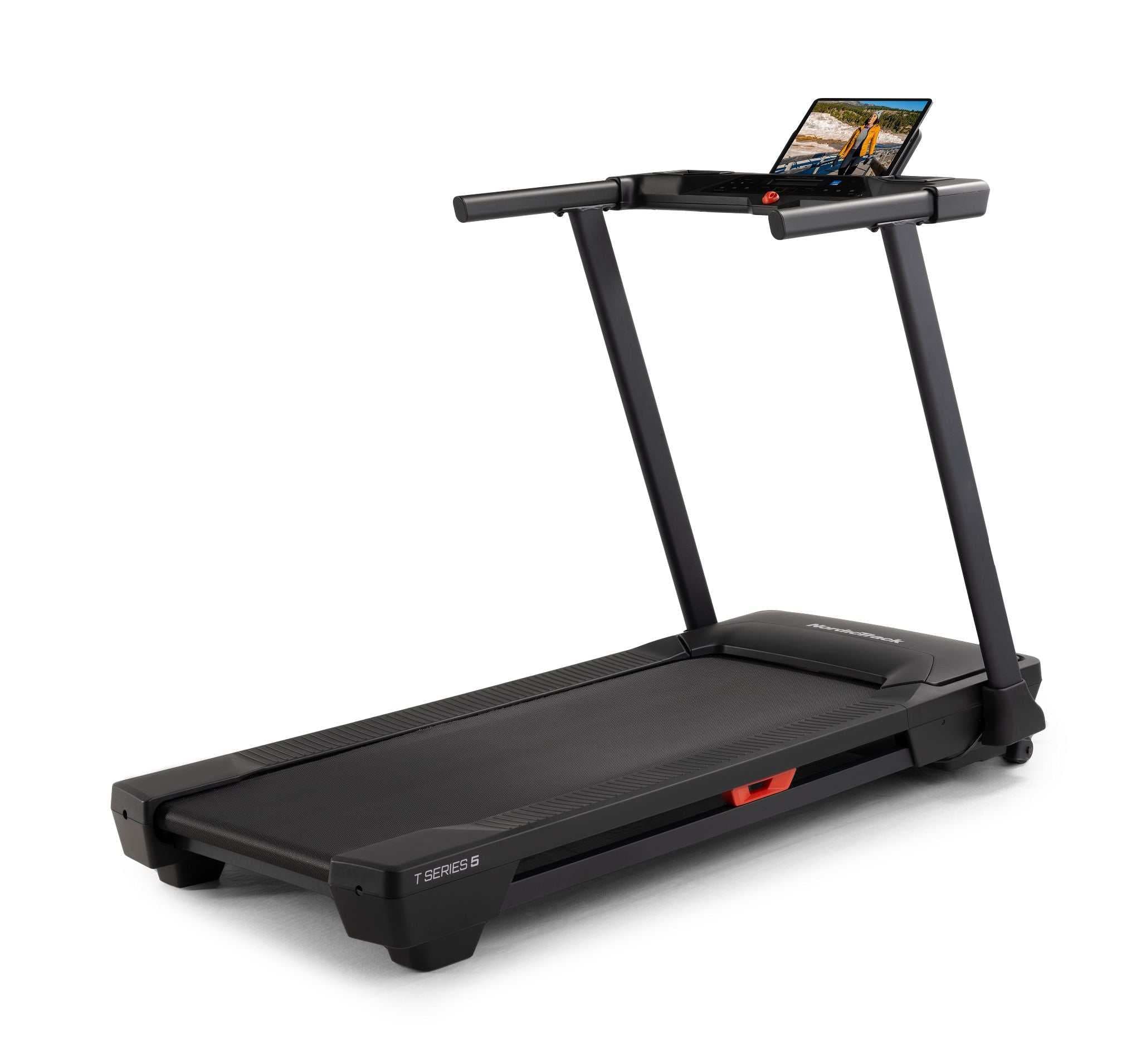 Nordic Track T Series 5 Foldable Treadmill , 136 Kilogram 2.6 horsepower , Black