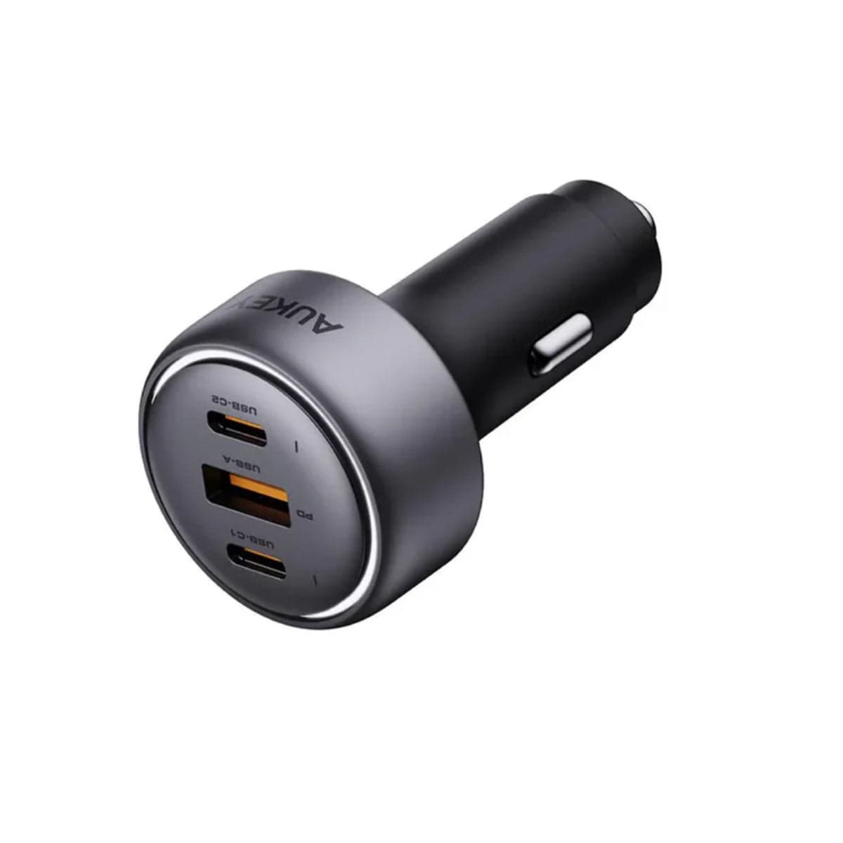 Aukey Mix 3 Car Charger , 3 Ports , Multi Ports , 66 Watt , 24 Volt , Grey - CC-P1