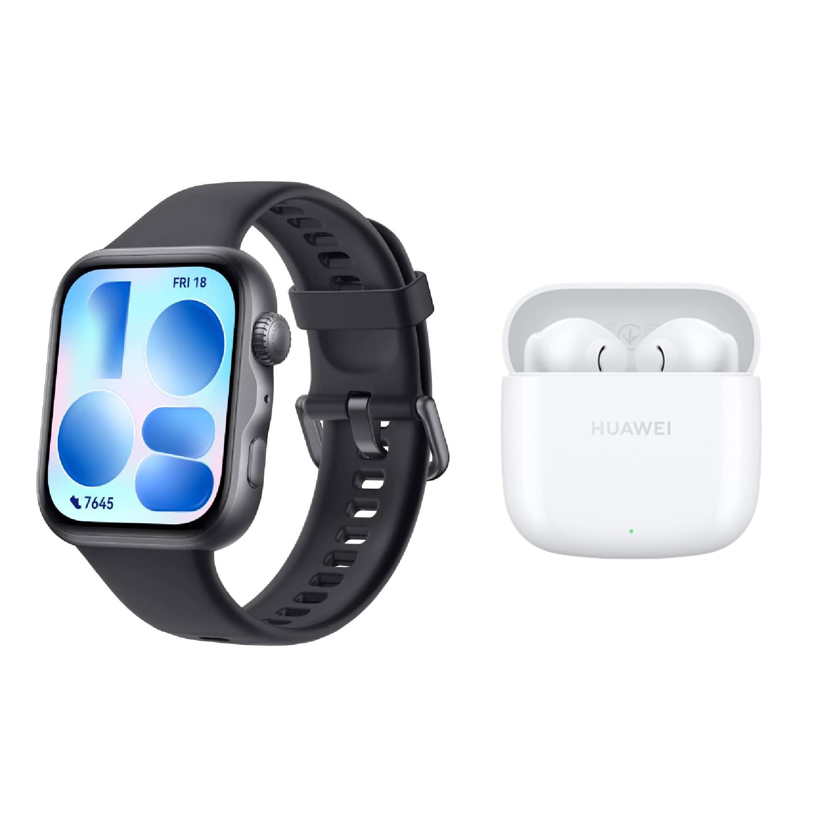 Huawei FreeBuds SE 2 Earbuds , Ceramic White - T0016, with Huawei Watch Fit 5 Smart Watch , 1.82 Inch Black