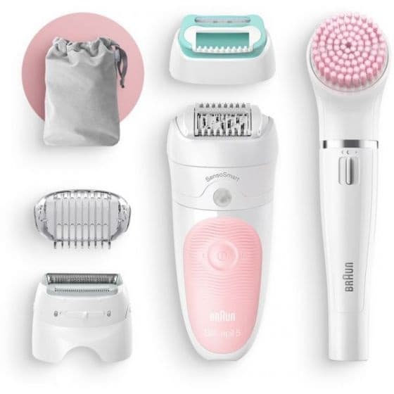 Braun Beauty Set 5 Silk-épil Epilator Wet & Dry White Pink - SES5-875BS