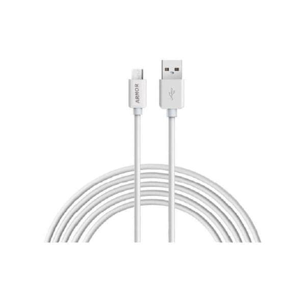 Armor USB to Micro USB Charging Cable For Huawei P30, 1.2 Meter - White