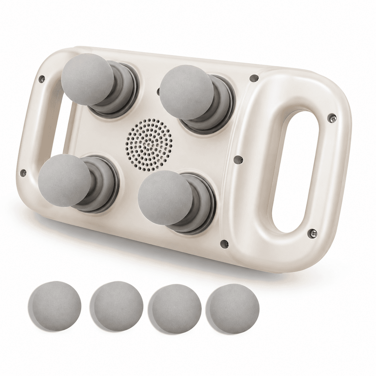Digital Cordless Rechargeable Body Massager, 4 Massage Heads, Off White - ZX-1688 ( International Warranty )