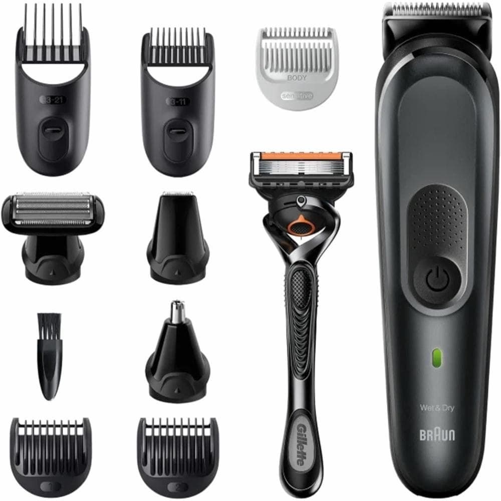 Braun All In One Trimmer 7 10 In 1 Rechargeable Wet and Dry Hair Shaver, Black - MGK 7331