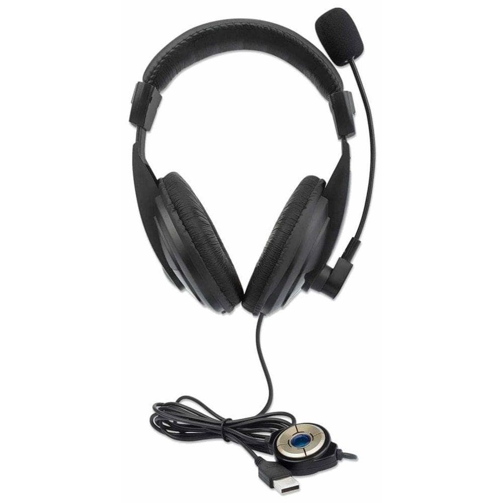 Manhattan Stereo USB Wired Headset, Black