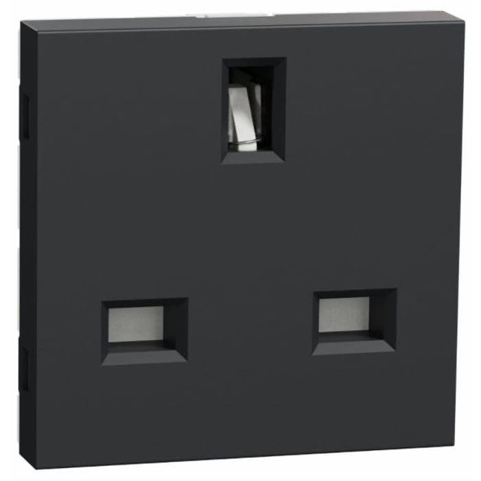 Schneider Electric New Unica Top/Class, 1 S.O. - 2P+E,Shutters,Uk, 2M, Graphite