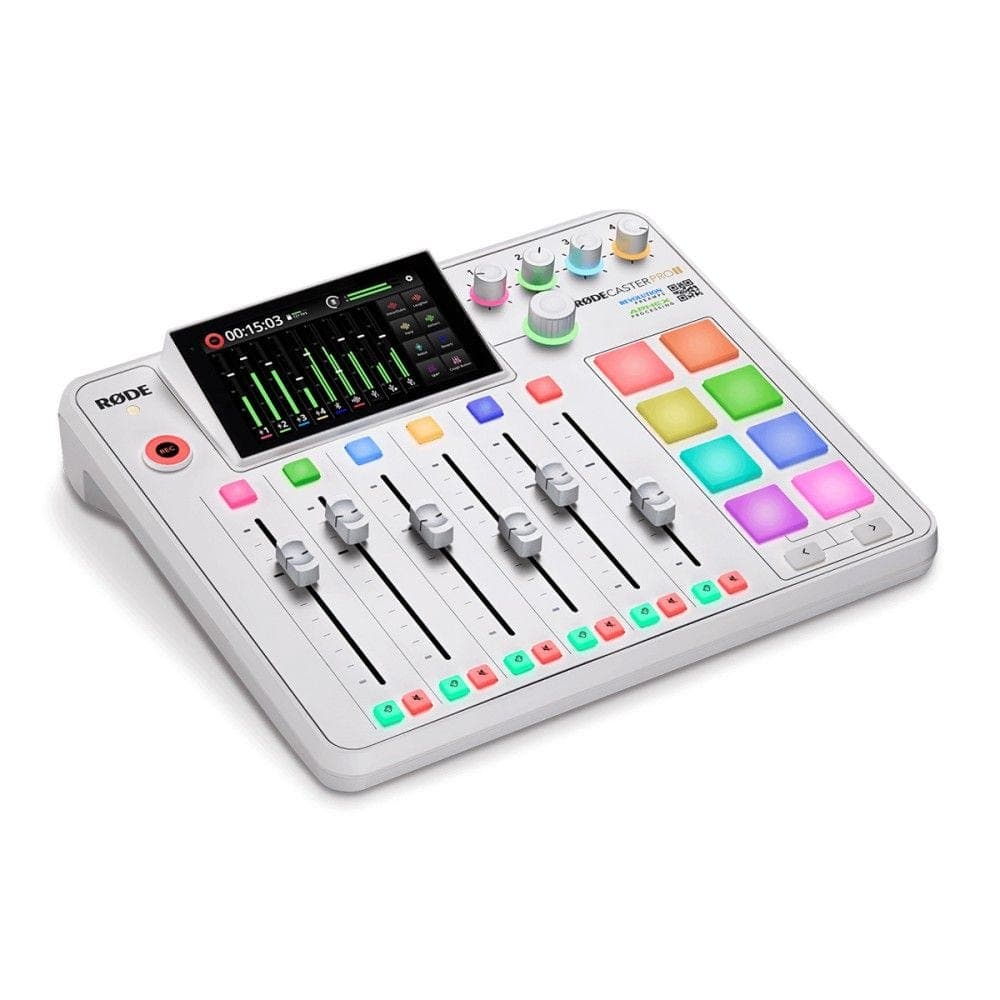 Rode RODECaster Pro II Mixer With 4 Revolution Mic Preamps, 9-channel - White