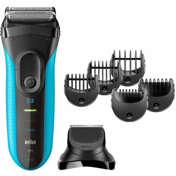 Braun Series 3 Shave & Style 3-in-1 Rechargeable Wet & Dry Shaver With Precision Trimmer, Black / Blue - BT3010