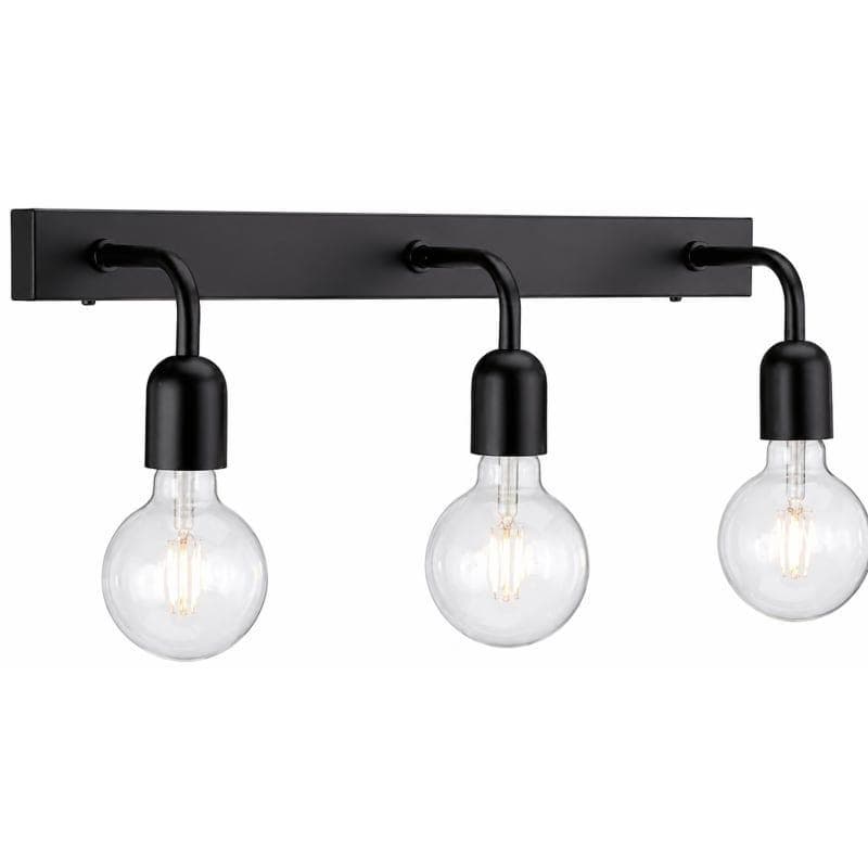 Modern Wall Applique, 3 Lamp - Black