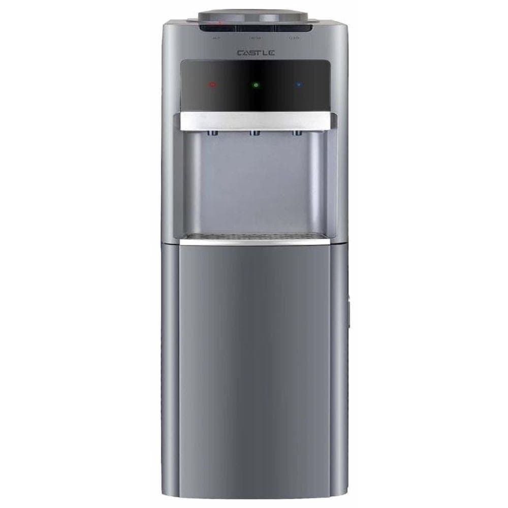 Castle Hot, Cold & Normal Water Dispenser With Cabinet, 3 Taps, Silver - WD3055