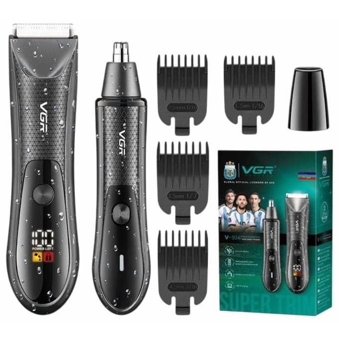 VGR Professsional Digital Rechargeable Wet and Dry Body And Nose Trimmer, Black - V-934
